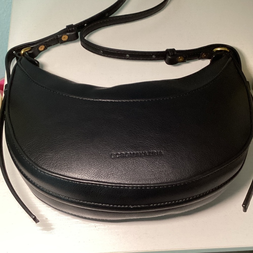 BCBG Black Leather Crossbody Bag